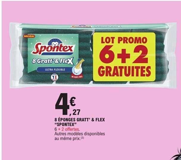 8 éponges GRATT’ & FLEX «SPONTEX»