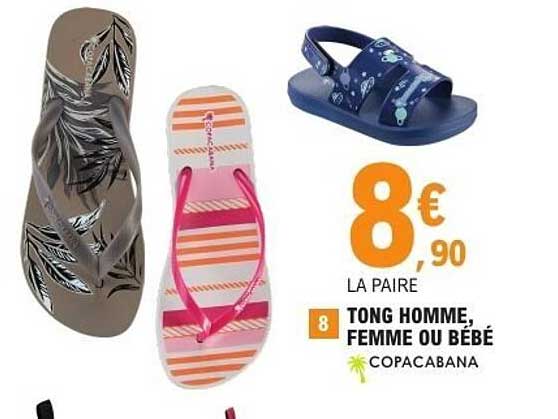 8€90 LA PAIRE TONG HOMME, FEMME OU BÉBÉ COPACABANA