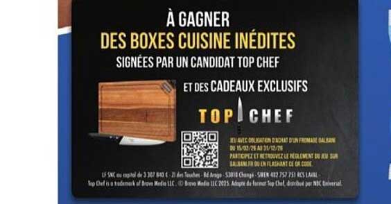 À GAGNER DES BOXES CUISINE INÉDITES SIGNÉES PAR UN CANDIDAT TOP CHEF ET DES CADEAUX EXCLUSIFS TOP CHEF