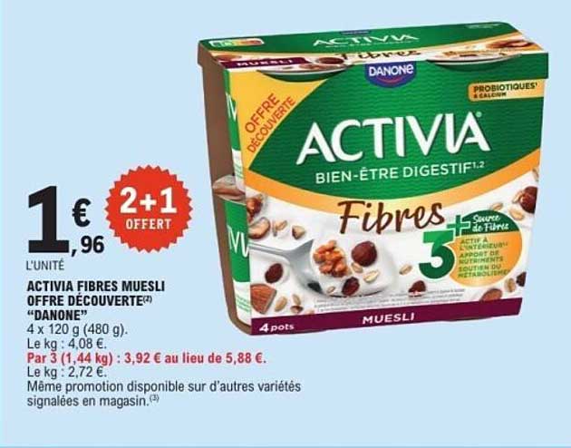ACTIVIA FIBRES MUESLI OFFRE DÉCOUVERTE “DANONE”