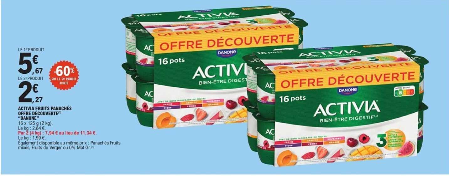 ACTIVIA FRUITS PANACHÉS OFFRE DÉCOUVERTE! "DANONE"