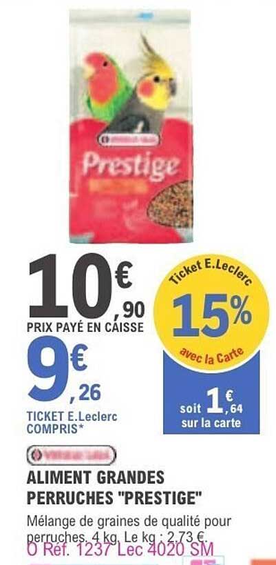 ALIMENT GRANDES PERRUCHES "PRESTIGE"