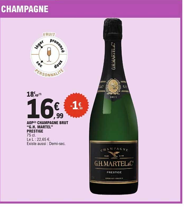 AOP Champagne brut "G.H. Martel" Prestige 75 cl