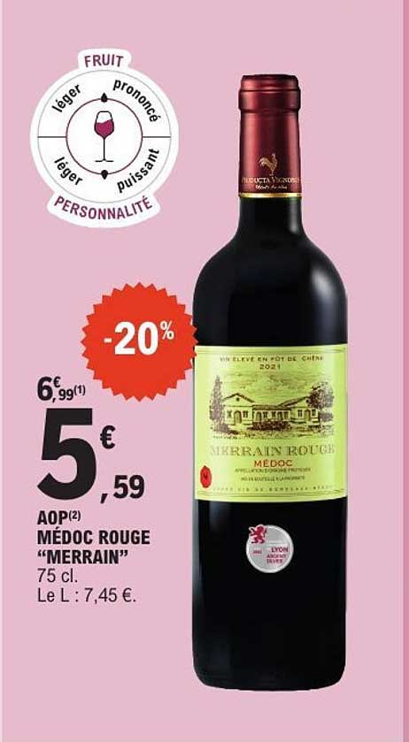 AOP MÉDOC ROUGE "MERAIN" 75 cl.