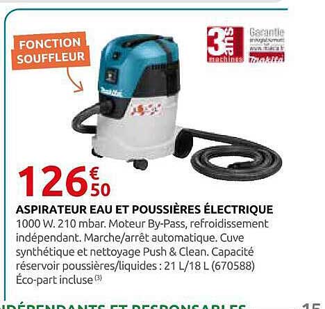 ASPIRATEUR EAU ET POUSSIÈRES ÉLECTRIQUE