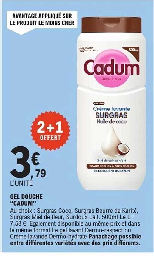AVANTAGE APPLIQUÉ SUR LE PRODUIT LE MOINS CHER