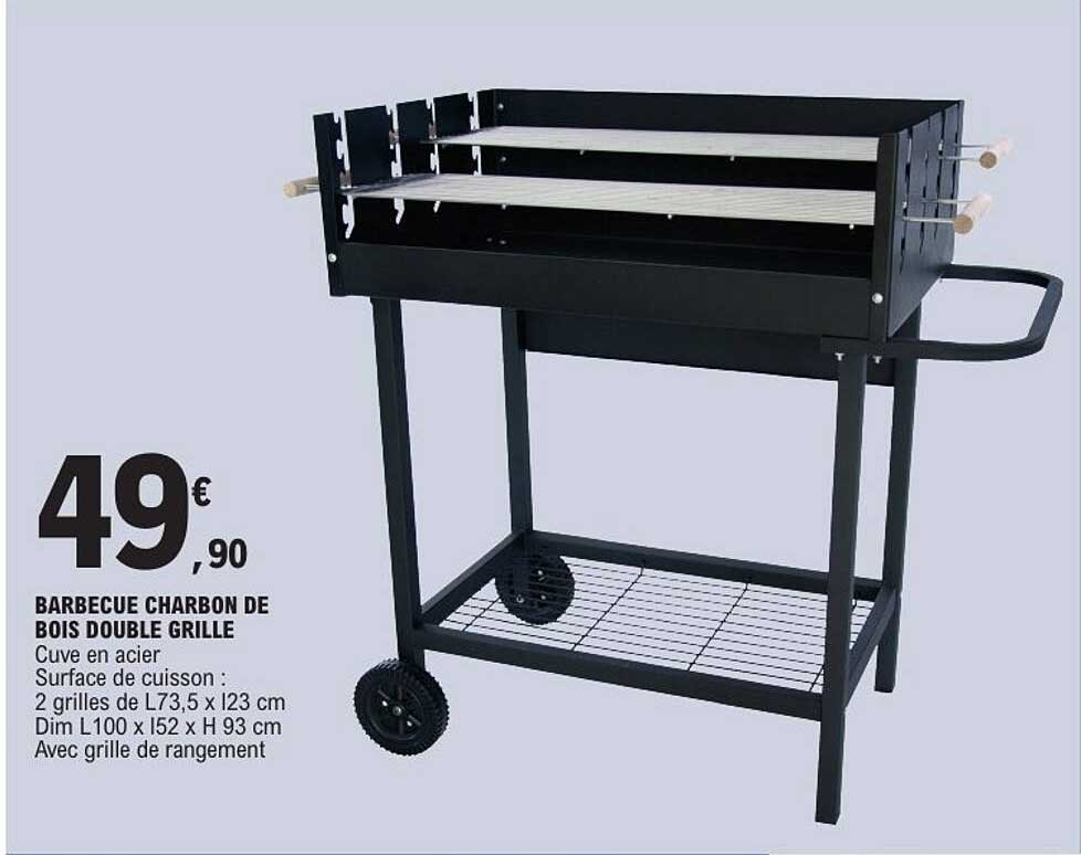 BARBECUE CHARBON DE BOIS DOUBLE GRILLE