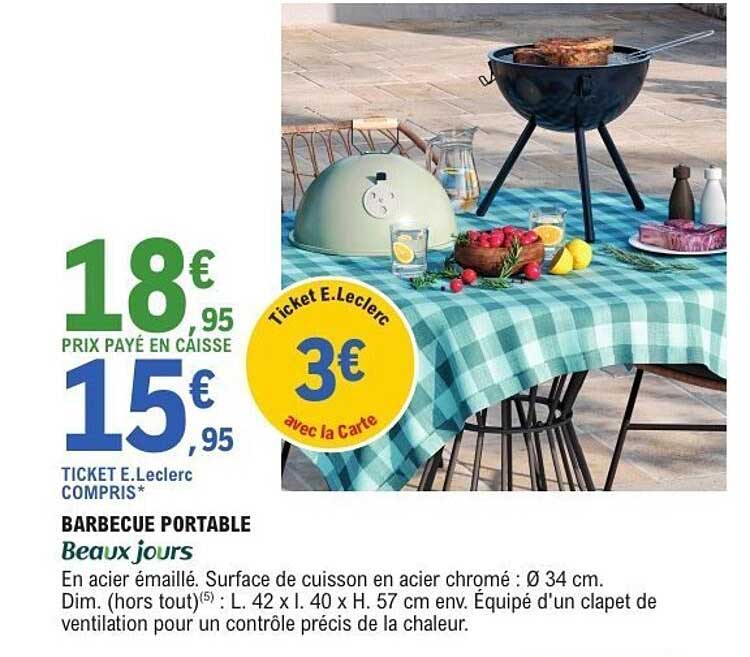 BARBECUE PORTABLE Beaux jours