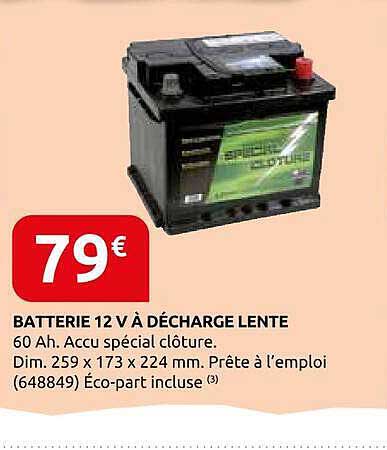 BATTERIE 12 V À DÉCHARGE LENTE