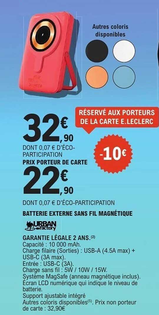 BATTERIE EXTERNE SANS FIL MAGNÉTIQUE