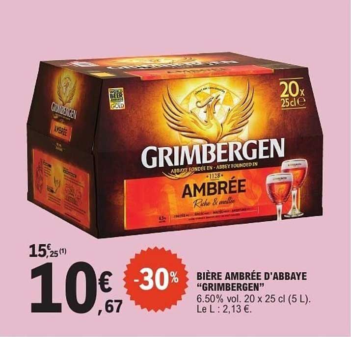 BIÈRE AMBRÉE D'ABBAYE "GRIMBERGEN"