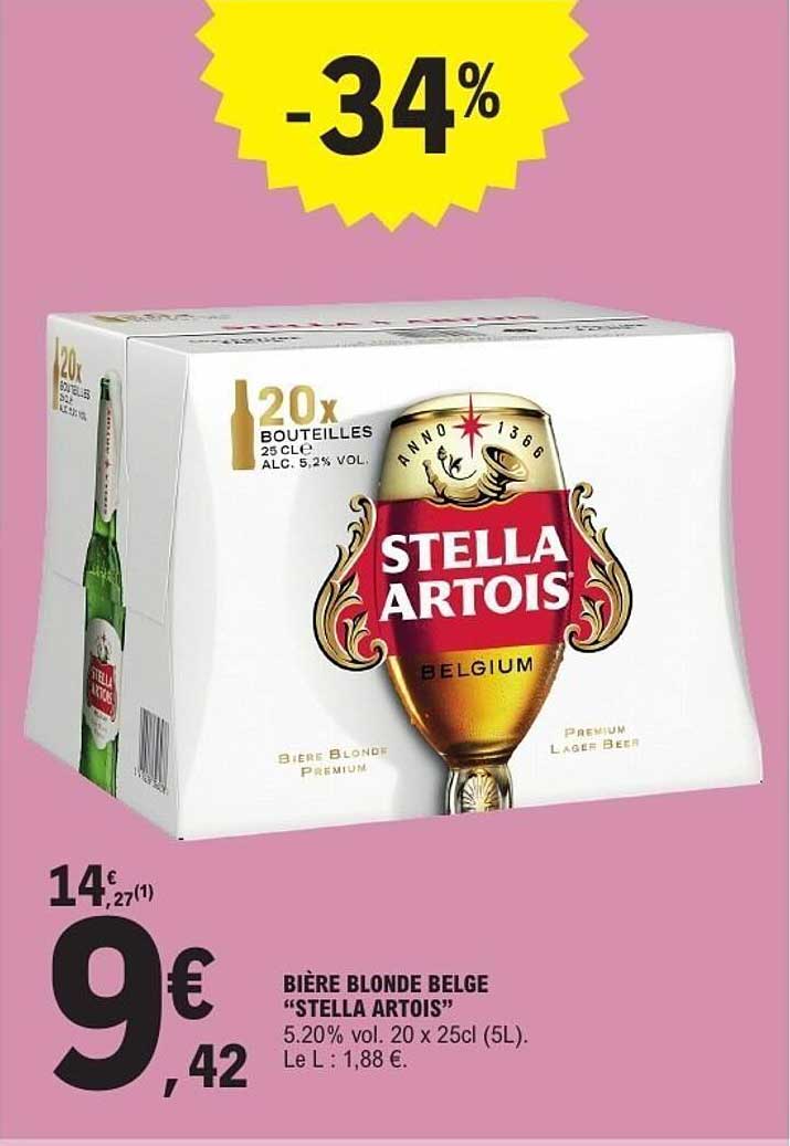 BIÈRE BLONDE BELGE “STELLA ARTOIS”