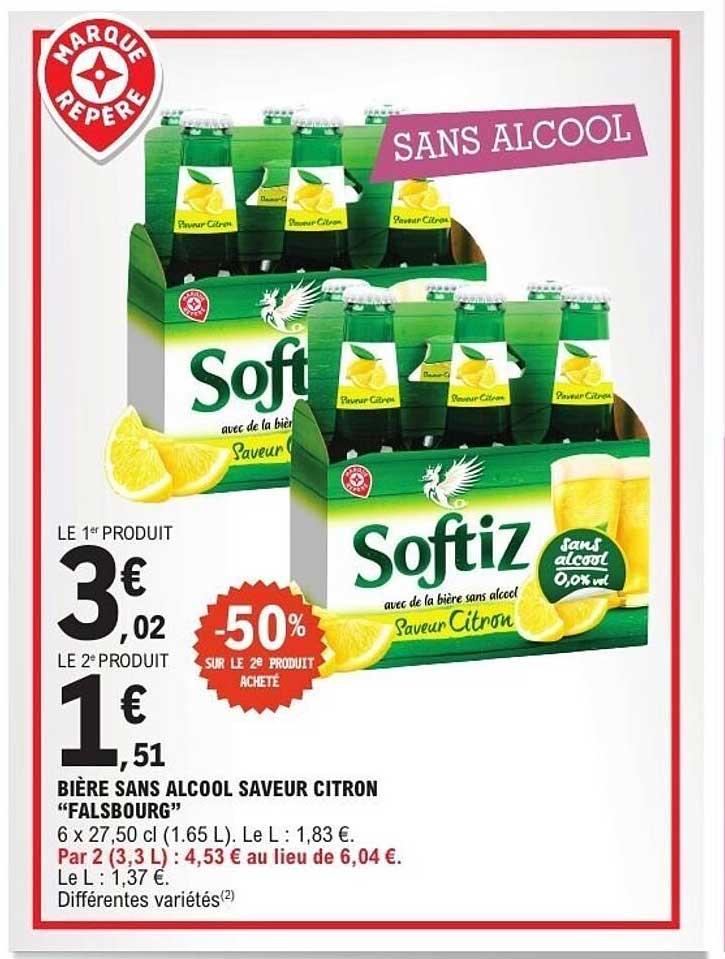 BIÈRE SANS ALCOOL SAVEUR CITRON “FALBOURG”