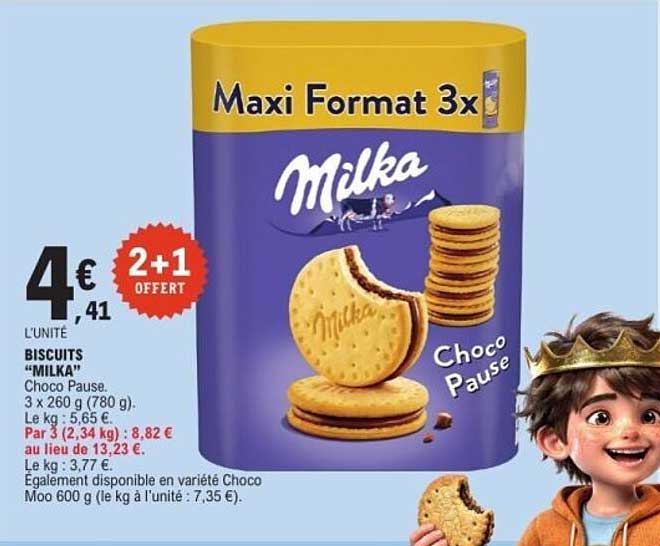 BISCUITS "MILKA" Choco Pause. Maxi Format 3x