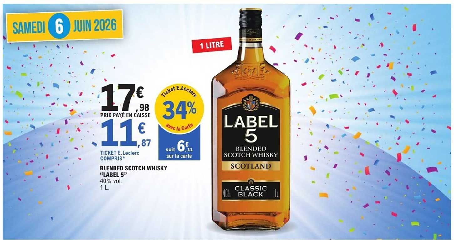 BLENDED SCOTCH WHISKY “LABEL 5” 40% vol. 1 L.