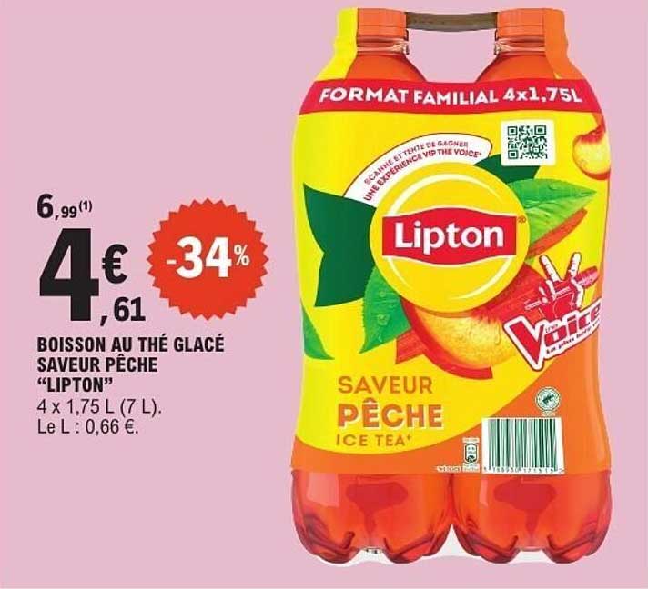 BOISSON AU THÉ GLACÉ SAVEUR PÊCHE “LIPTON”