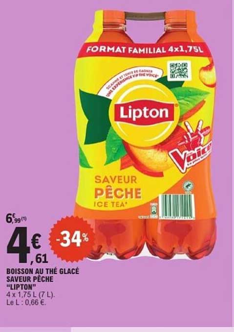 BOISSON AU THÉ GLACÉ SAVEUR PÊCHE "LIPTON"