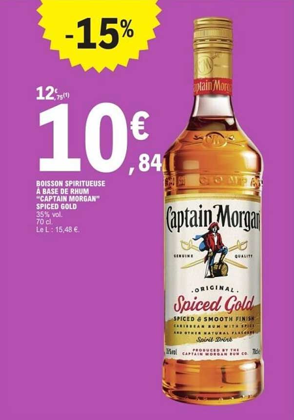 Boisson spiritueuse à base de rhum "Captain Morgan" Spiced Gold