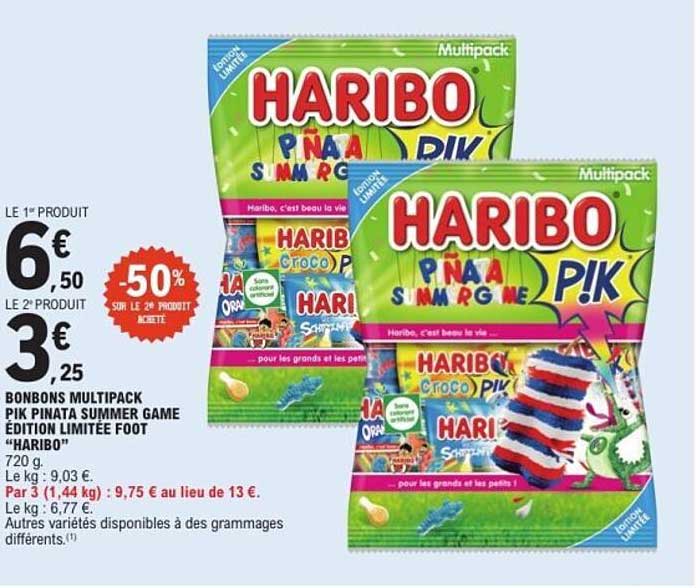 BONBONS MULTIPACK PIK PINA SUMMER GAME EDITION LIMITEE FOOT “HARIBO”