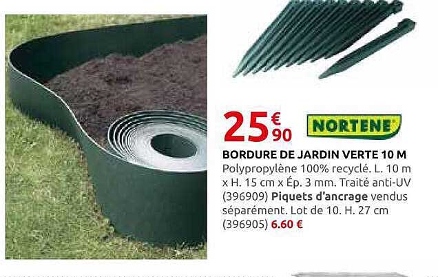 BORDURE DE JARDIN VERTE 10 M