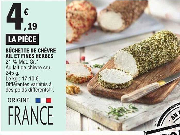 BÛCHETTE DE CHÈVRE AIL ET FINES HERBES