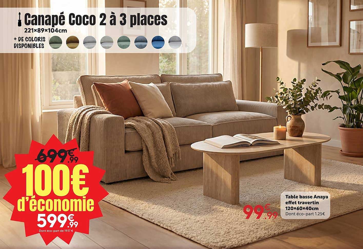 Canapé Coco 2 à 3 places