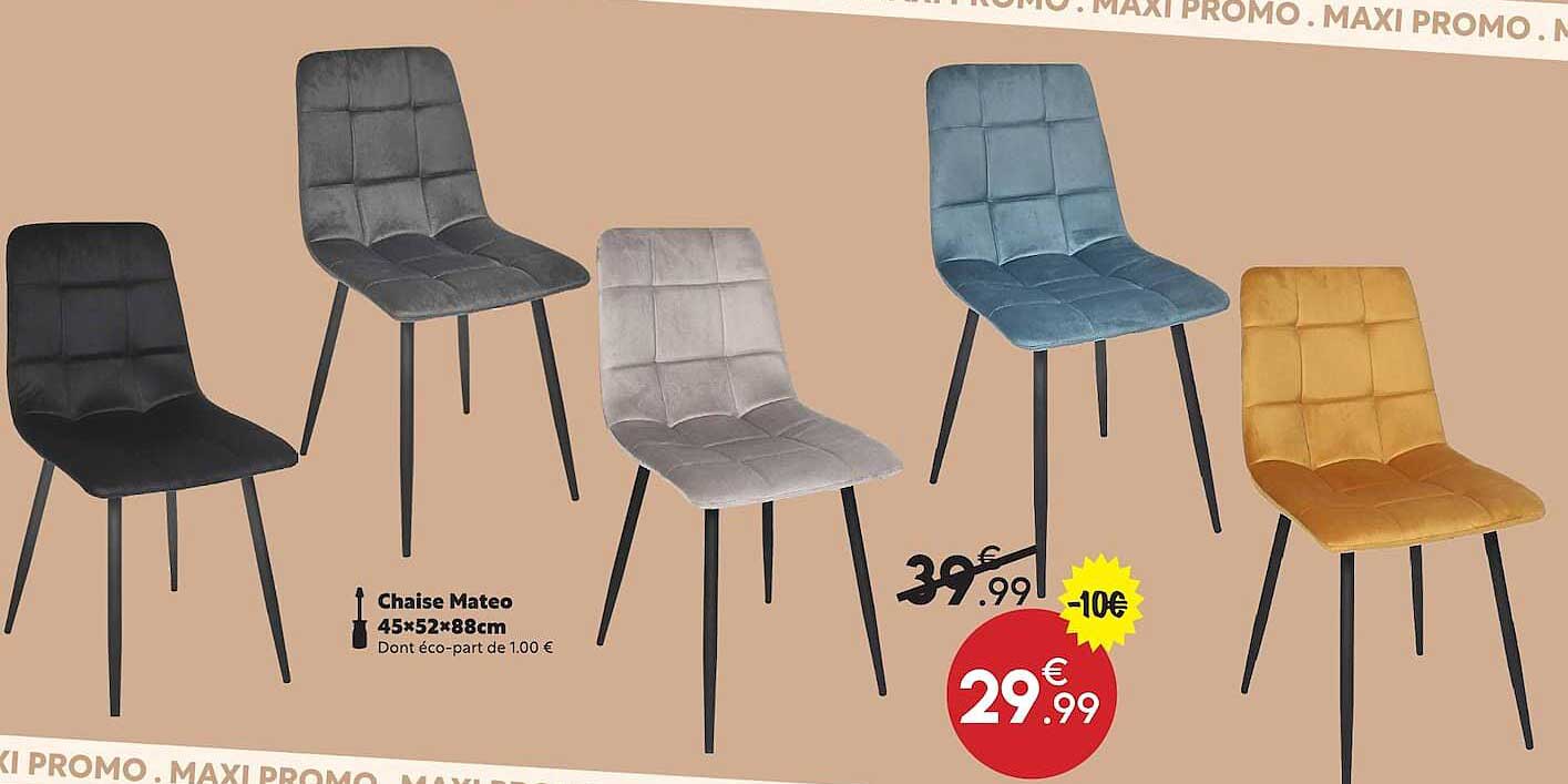 Chaise Mateo 45×52×88cm