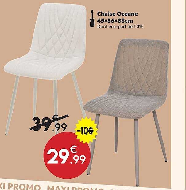 Chaise Oceane 45×56×88cm Dont éco-part de 1.01€
