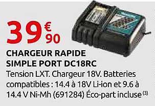 CHARGEUR RAPIDE SIMPLE PORT DC18RC