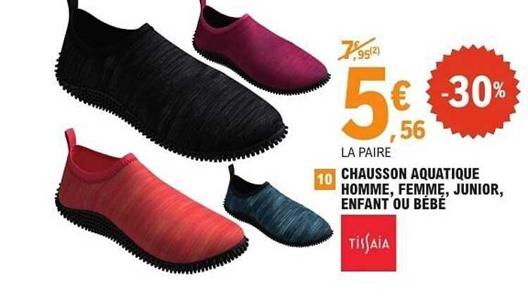 CHAUSSON AQUATIQUE HOMME, FEMME, JUNIOR, ENFANT OU BÉBÉ