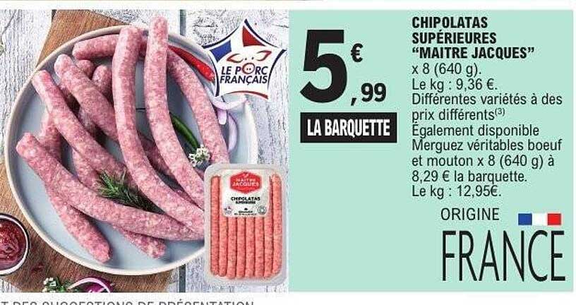 CHIPOLATAS SUPÉRIEURES “MAITRE JACQUES” x 8 (640 g)
