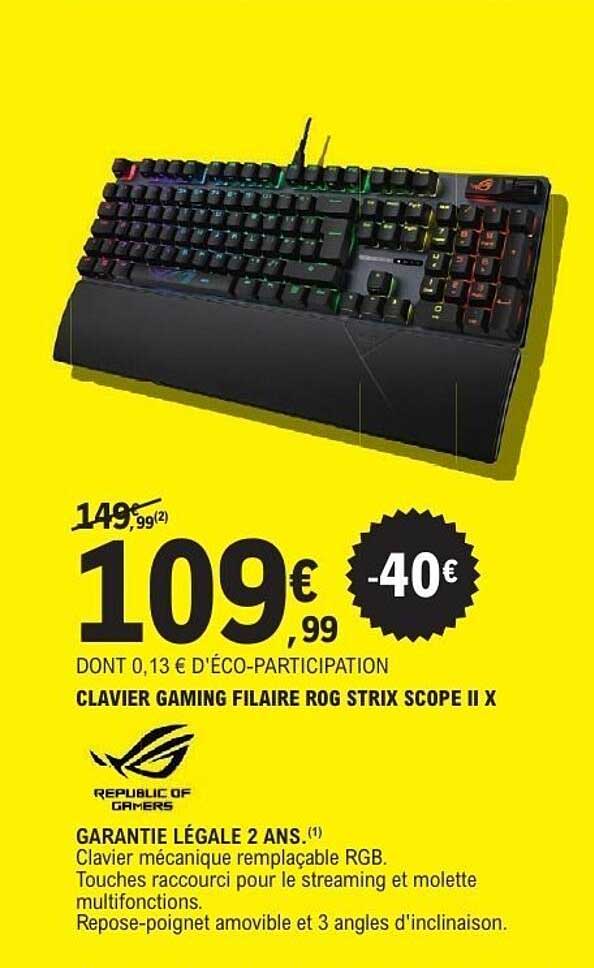 CLAVIER GAMING FILAIRE ROG STRIX SCOPE II X