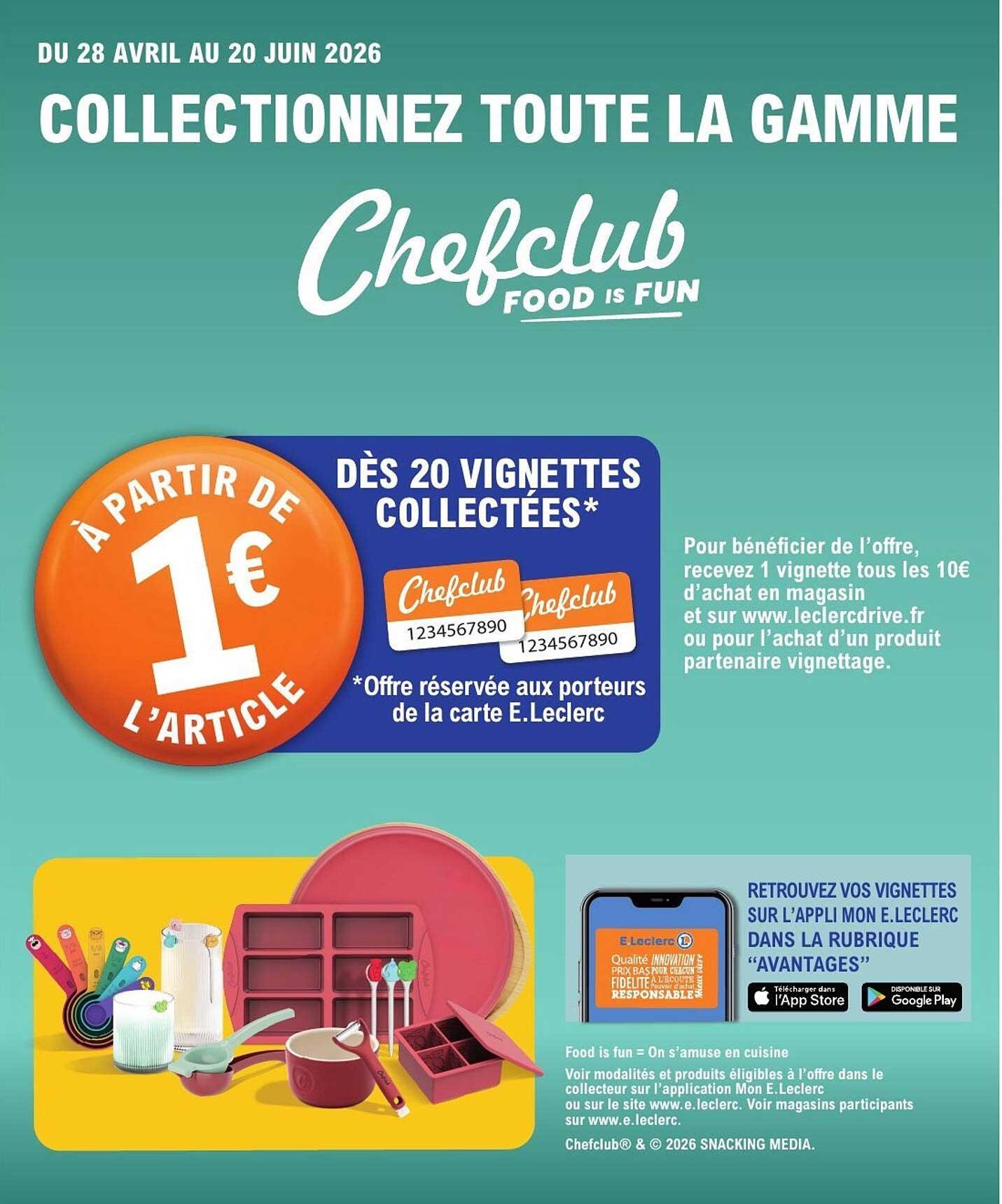 COLLECTIONNEZ TOUTE LA GAMME Chefclub FOOD IS FUN
