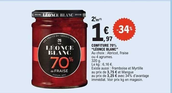 CONFITURE 70% "LÉONCE BLANC"