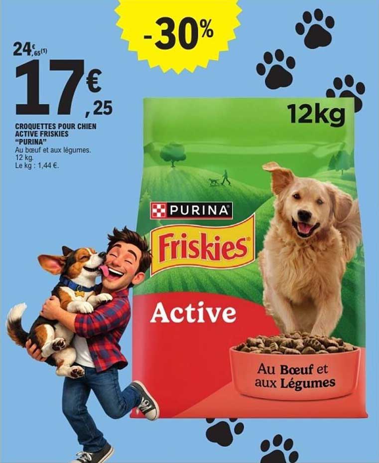 CROQUETTES POUR CHIEN ACTIVE FRISKIES “PURINA”