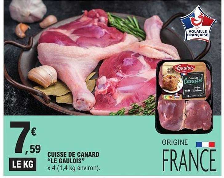 CUISSE DE CANARD "LE GAULOIS" x 4 (1,4 kg environ).