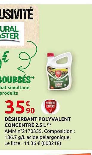 DÉSHERBANT POLYVALENT CONCENTRÉ 2.5 L