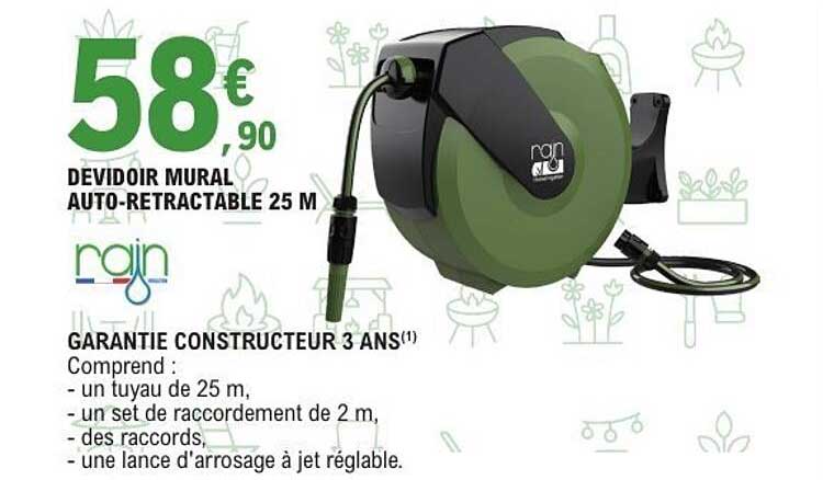 DEVIDOIR MURAL AUTO-RETRACTABLE 25 M