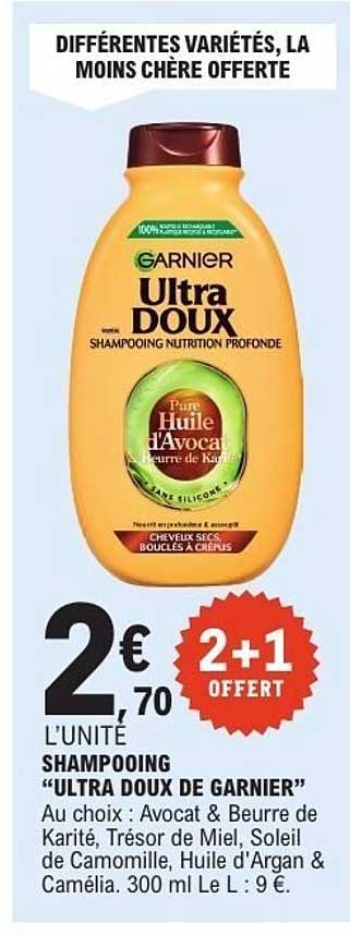 DIFFÉRENTES VARIÉTÉS, LA MOINS CHÈRE OFFERTE