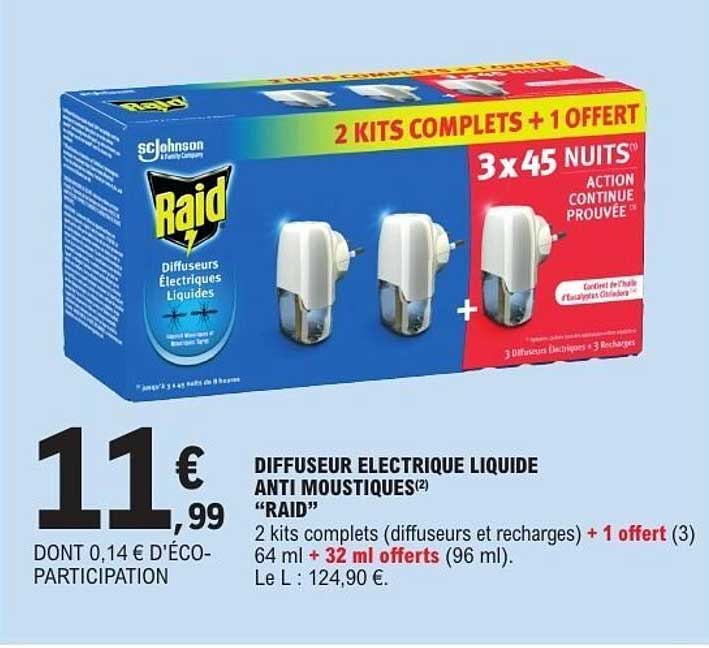DIFFUSEUR ELECTRIQUE LIQUIDE ANTI MOUSTIQUES RAID