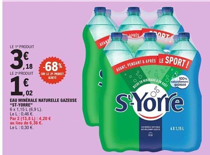 EAU MINÉRALE NATURELLE GAZEUSE "ST-YORRE"