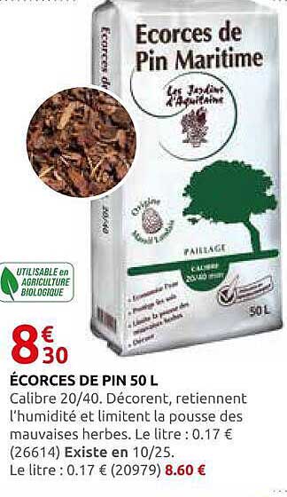 ÉCORCES DE PIN 50 L
