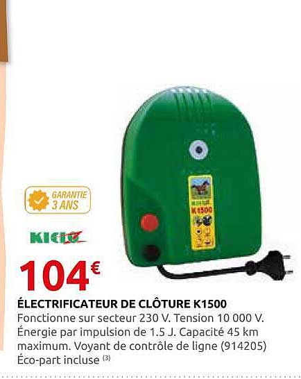 ÉLECTRIFICATEUR DE CLÔTURE K1500