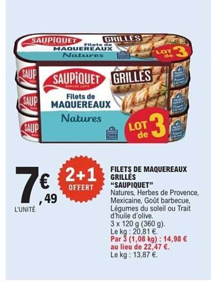 FILETS DE MAQUEREAUX GRILLÉS “SAUPIQUET”