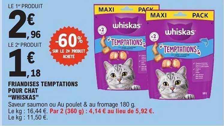 FRIANDISES TEMPTATIONS POUR CHAT “WHISKAS”