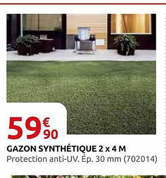 GAZON SYNTHÉTIQUE 2 x 4 M