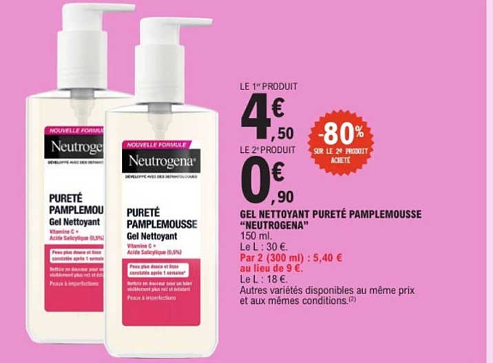GEL NETTOYANT PURETÉ PAMPLEMOUSSE "NEUTROGENA" 150 ml
