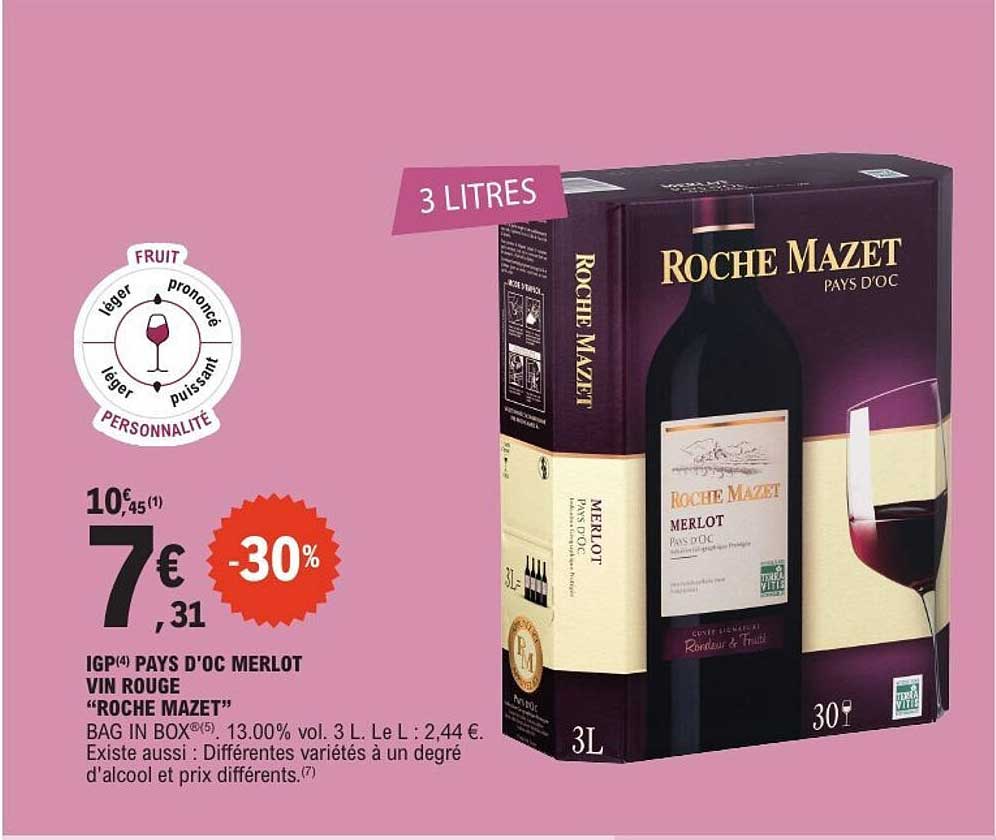 IGP PAYS D'OC MERLOT VIN ROUGE “ROCHE MAZET”