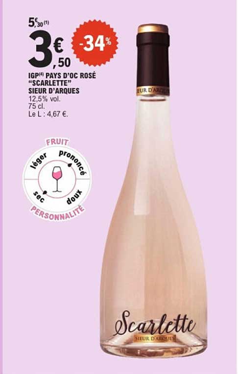 IGP PAYS D'OC ROSÉ "SCARLETTE" SIEUR D'ARQUES