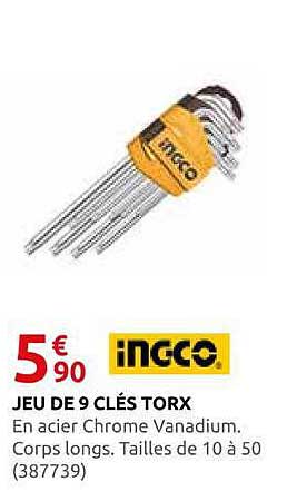 JEU DE 9 CLÉS TORX